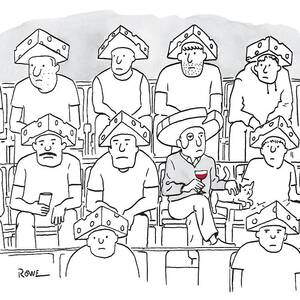 Fans At A Football Game Sit In The Stands Wearing by Julian Rowe