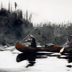 Guides Shooting Rapids by Winslow Homer