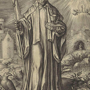 H Benedict Of Nursia, Hieronymus Wierix by Hieronymus Wierix