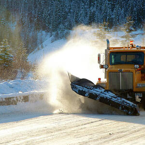 Highway Snow Plow In Winter by Richard Wright