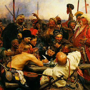 Ilya Repin 3 Reply Of The Zaporozhian Cossacks To Sultan Mehmed Iv Of Ottoman Empire1 by MotionAge Designs