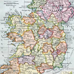 Irish Free State and Northern Ireland from Bacon s Excelsior Atlas of the World by English School