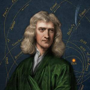 Isaac Newton And Orbital Motion by Science Photo Library