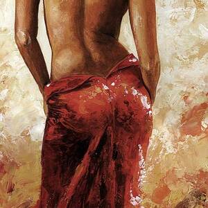Lady in red 27 soft color by Emerico Imre Toth