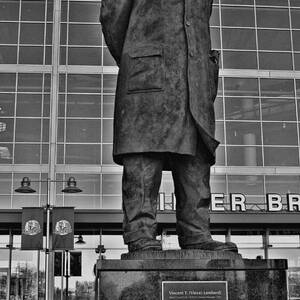 Lambeau Field and Vince BW by Tommy Anderson