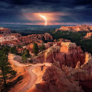 Lightning Over Bryce Canyon by Stefan Mitterwallner