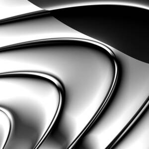 Minimalist abstract digital fractal art white silver black by Matthias Hauser