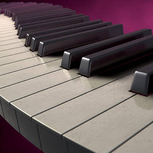 Moody Curvy Piano Keys by Allan Swart