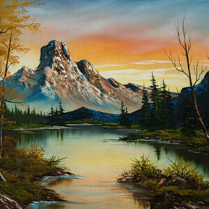 Mountain Sunset Painting by Chris Steele - Fine Art America