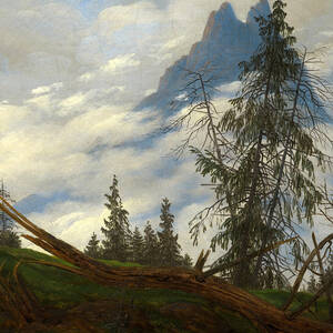 Mountain Peak with Drifting Clouds by Caspar David Friedrich