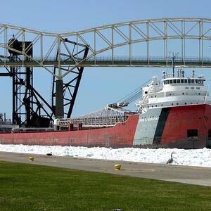 Moving through the ice to the Soo Locks by Keith Stokes
