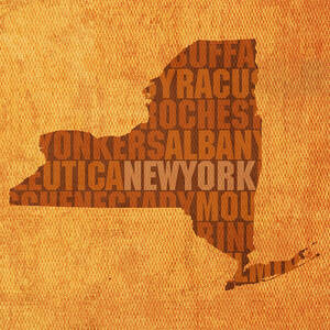 New York Word Art State Map on Canvas by Design Turnpike