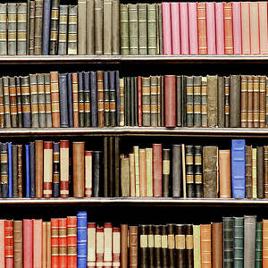 Old Books In Library Shelf by Luoman