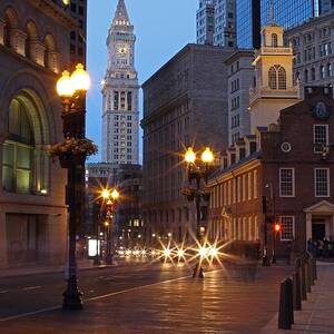 Old State House and Custom House in Boston by Juergen Roth