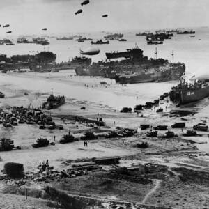 Omaha Beach After D-day. Protected by Everett