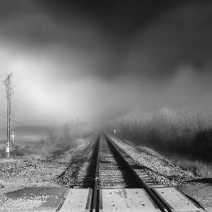 Onward - Railroad Tracks - Fog by Jason Politte