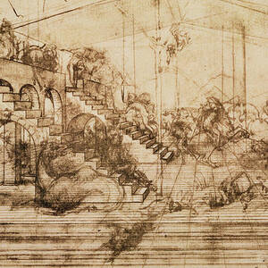 Perspective Study for the Background of the Adoration of the Magi by Leonardo da Vinci