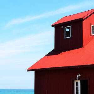 Point Betsie Lighthouse Fog Signal Building  by Michelle Calkins