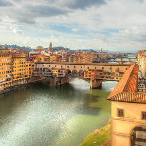 Ponte Vecchio from the UffIzi Florence Italy by W Chris Fooshee