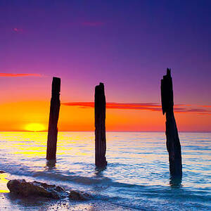 Port Willunga Sunset by Bill  Robinson
