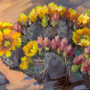 Prickly Pear Cactus in Bloom by Diane McClary