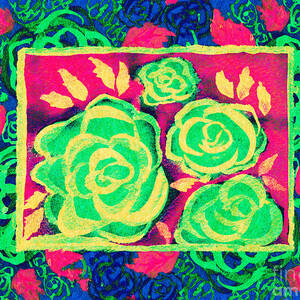 Psychedelic Roses - Spring by Beverly Claire Kaiya