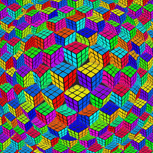 Rubik's Cube Abstract Perspective by Tony Rubino