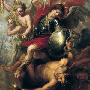 Saint Michael expelling Lucifer and the Rebellious Angels by Workshop of Rubens