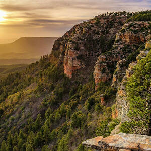 Scenery With Cliffs At Sunset, Mogollon by Kyle Ledeboer