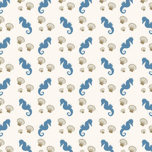 Seahorse and Shells Pattern by Christina Rollo