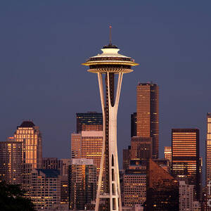 Seattle Skyline With Space Needle by Jim Corwin