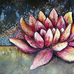 Self Portrait with Lotus by Shadia Derbyshire