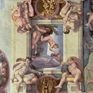 Sistine Chapel Ceiling 1508-12 The Creation Of Eve, 1510 Fresco Post Restoration by Michelangelo Buonarroti
