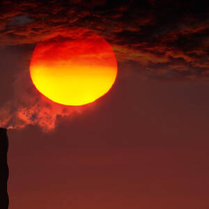 Smokestack And Sunset by Mike Agliolo