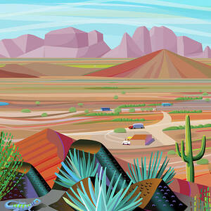 Sonora Desert Landscape Looking Out by Charles Harker