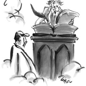 St. Peter Is Talking To A Man Trying To Enter by Lee Lorenz