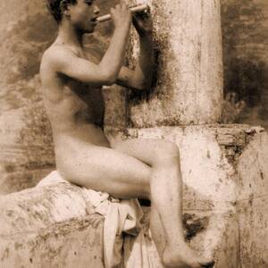Study of a Boy Playing a Flute by Wilhelm von Gloeden