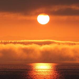 Sunrise and Fog by E Faithe Lester