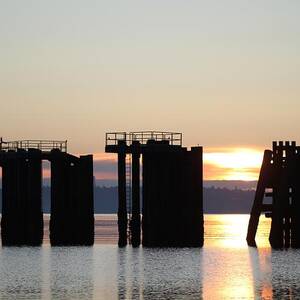 Southworth Ferry Pilling at Dawn by E Faithe Lester