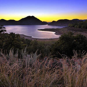 Sunrise behind the Quartz Mountains - Oklahoma - Lake Altus by Jason Politte