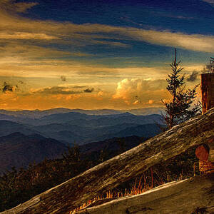 Sunset on Top of Mount Mitchell by John Haldane