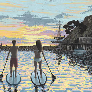 Sunset Paddleboarding by Andrew Palmer