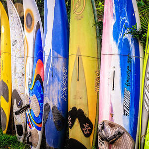 Surfboard Fence Maui Hawaii by Edward Fielding