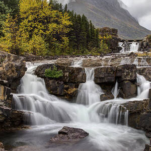 Swiftcurrent Falls in Autumn by Mark Kiver