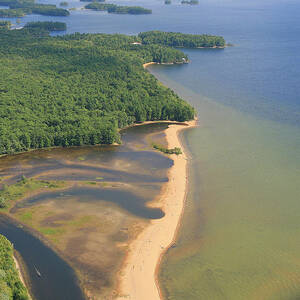 The Beach Of Sebago Lake From The Air by Chris Pinchbeck