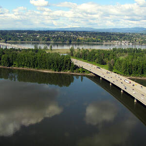 Oregon Bridge from Above by Bob Slitzan