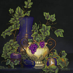 Three Candles Glowing by Lori Sutherland