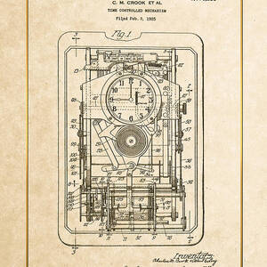 Time Controlled Mechanism Vintage Patent Document by Serge Averbukh
