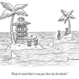 Two Men Stand On A Desert Island by David Borchart