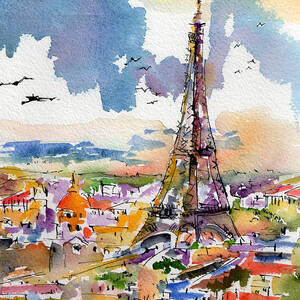 Under Paris Skies Eiffel Tower by Ginette Callaway